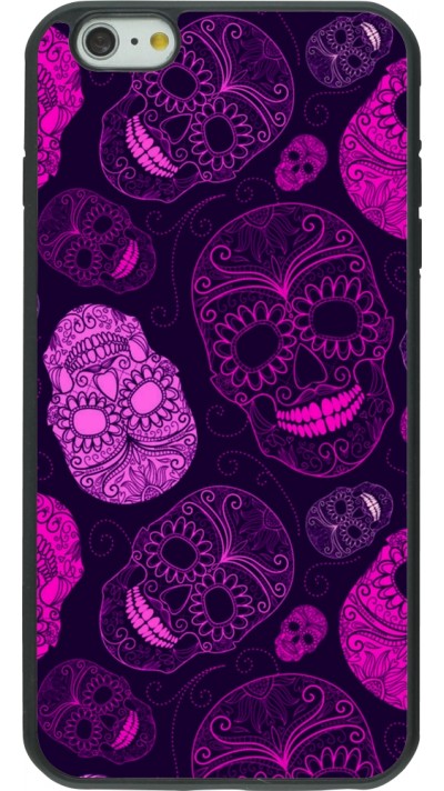 iPhone 6 Plus / 6s Plus Case Hülle - Silikon schwarz Halloween 2023 pink skulls
