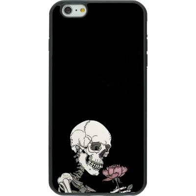 iPhone 6 Plus / 6s Plus Case Hülle - Silikon schwarz Halloween 2023 rose and skeleton