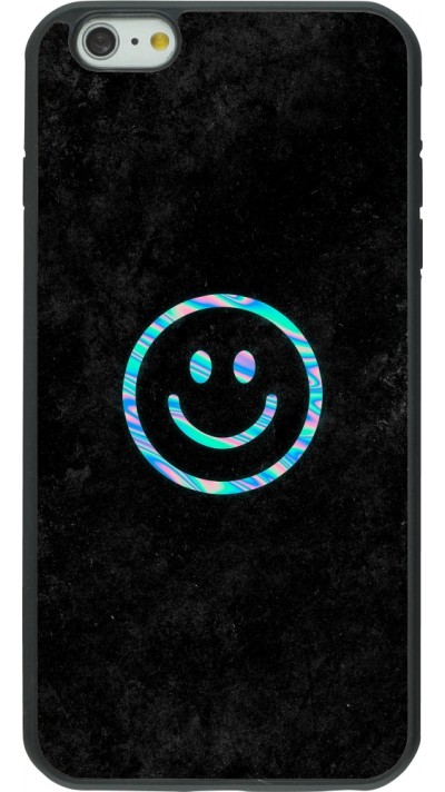 Coque iPhone 6 Plus / 6s Plus - Silicone rigide noir Happy smiley irisé