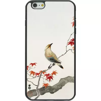 iPhone 6 Plus / 6s Plus Case Hülle - Silikon schwarz Japanese Bird