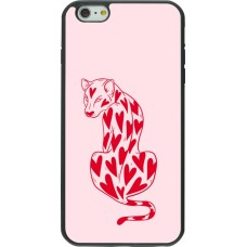 iPhone 6 Plus / 6s Plus Case Hülle - Silikon schwarz Leopard with hearts 2026