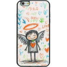 iPhone 6 Plus / 6s Plus Case Hülle - Silikon schwarz Little Angel Sketch Love