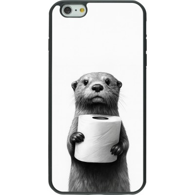 iPhone 6 Plus / 6s Plus Case Hülle - Silikon schwarz Otter Toilettenpapier
