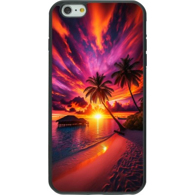 iPhone 6 Plus / 6s Plus Case Hülle - Silikon schwarz Malediven Abenddämmerung Glückseligkeit