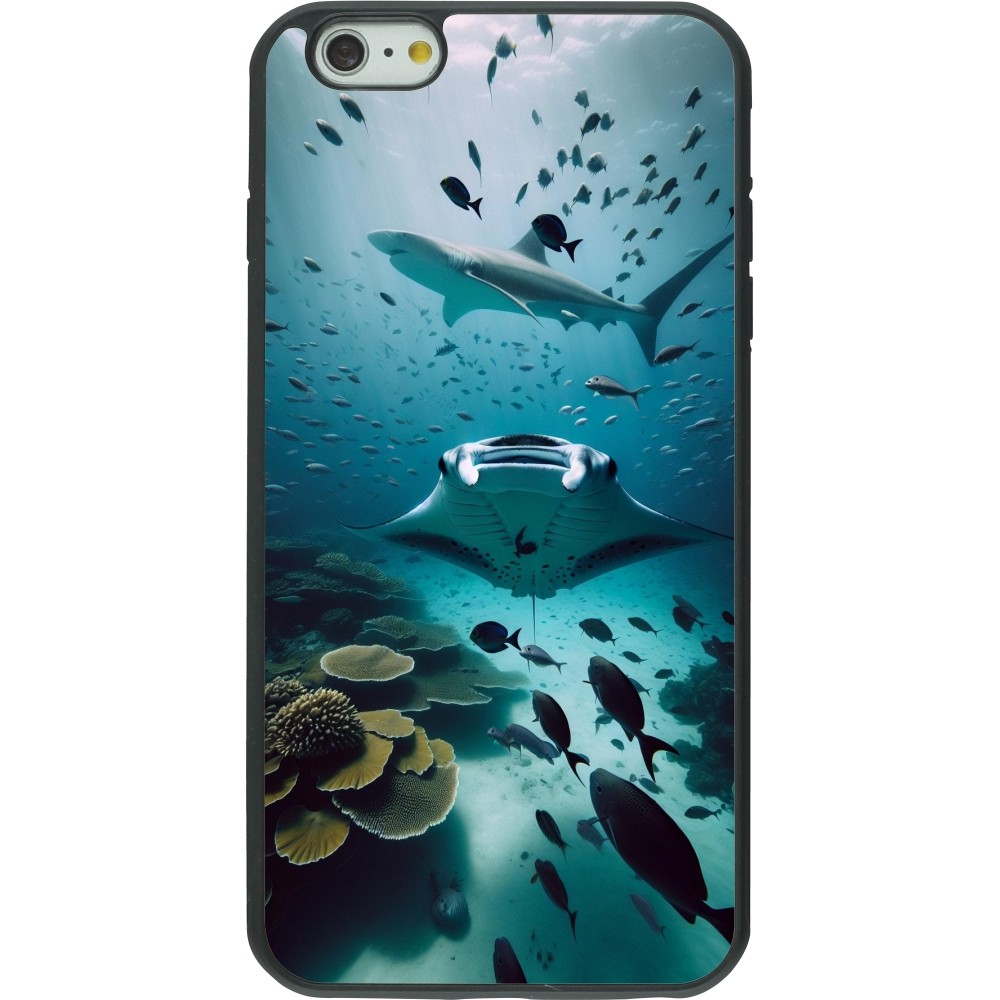 iPhone 6 Plus / 6s Plus Case Hülle - Silikon schwarz Manta Lagune Reinigung