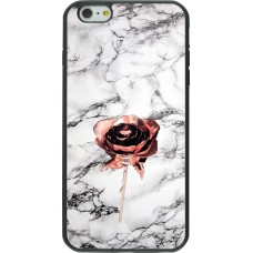 Coque iPhone 6 Plus / 6s Plus - Silicone rigide noir Marble Rose Gold