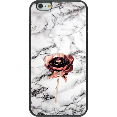 Hülle iPhone 6 Plus / 6s Plus - Silikon schwarz Marble Rose Gold