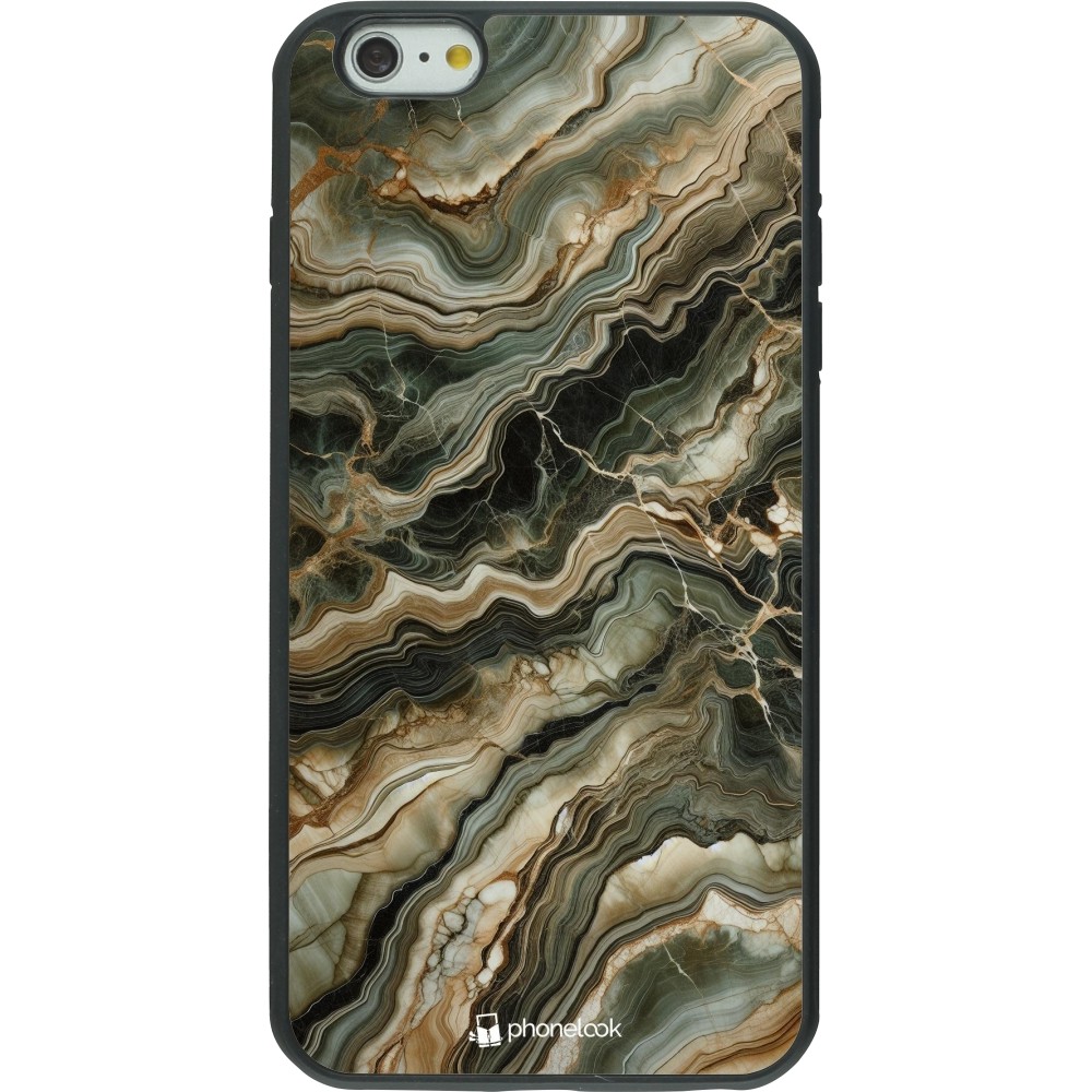 iPhone 6 Plus / 6s Plus Case Hülle - Silikon schwarz Oliv Marmor