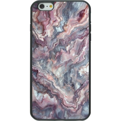 iPhone 6 Plus / 6s Plus Case Hülle - Silikon schwarz Violetter silberner Marmor