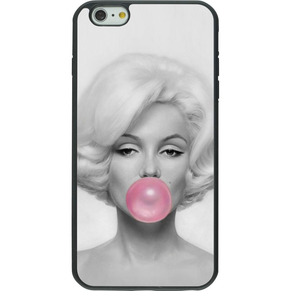 Coque iPhone 6 Plus / 6s Plus - Silicone rigide noir Marilyn Bubble