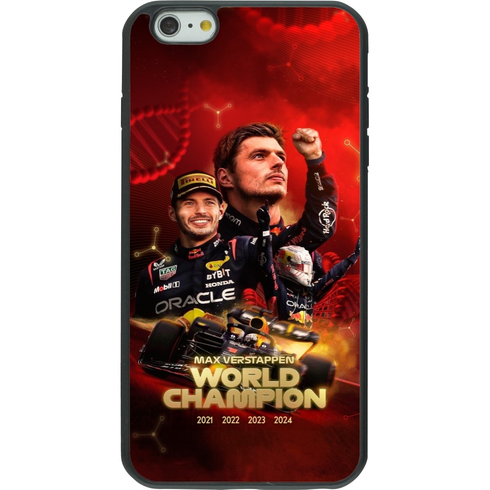 Coque iPhone 6 Plus / 6s Plus - Silicone rigide noir Max Verstappen Champion 2023
