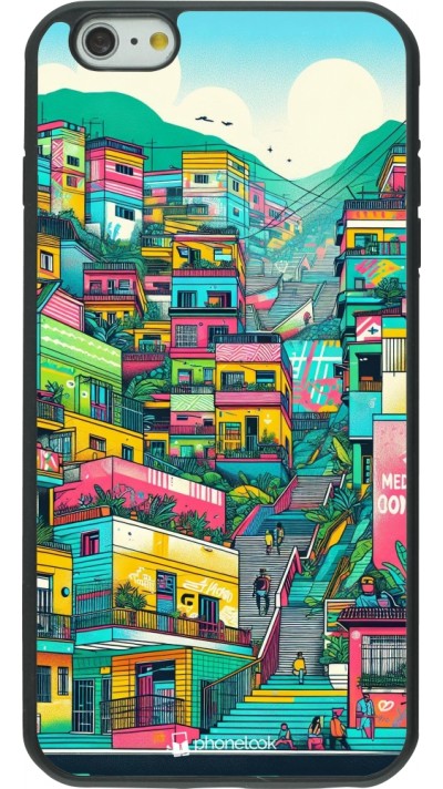 Coque iPhone 6 Plus / 6s Plus - Silicone rigide noir Medellin Comuna 13 Art