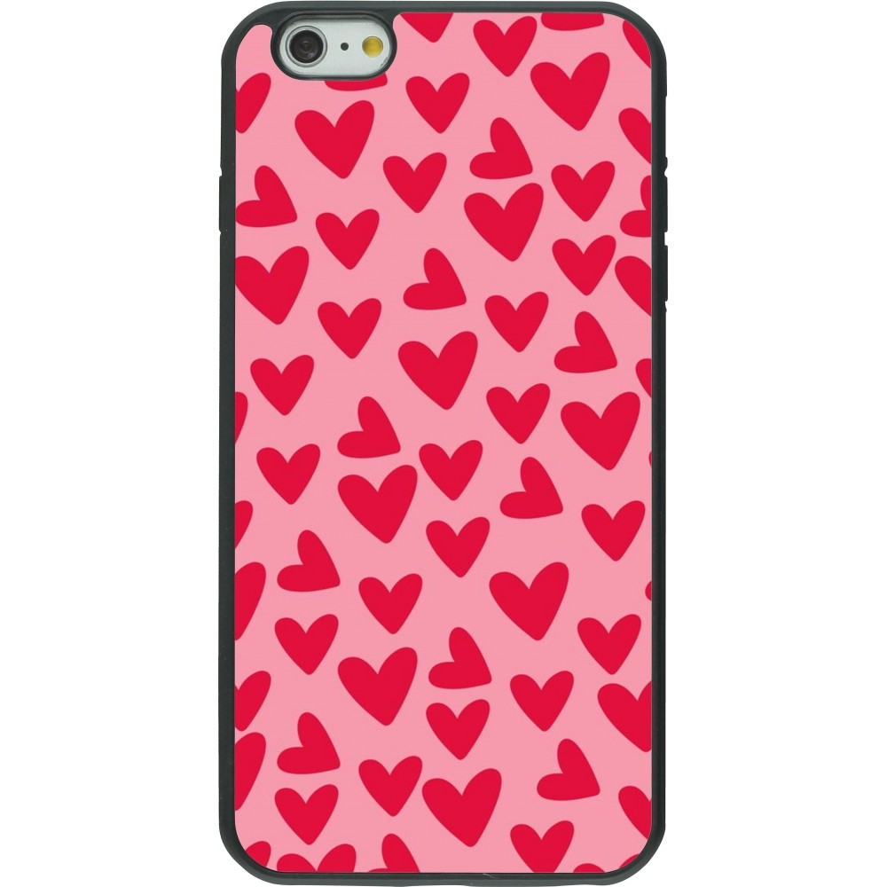 iPhone 6 Plus / 6s Plus Case Hülle - Silikon schwarz Mom 2024 kleine Herzen
