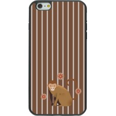 Coque iPhone 6 Plus / 6s Plus - Silicone rigide noir Monkey with stripes