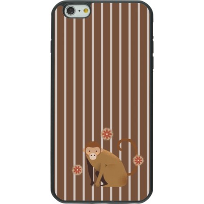 iPhone 6 Plus / 6s Plus Case Hülle - Silikon schwarz Monkey with stripes