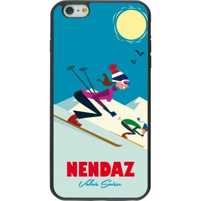iPhone 6 Plus / 6s Plus Case Hülle - Silikon schwarz Nendaz Ski Downhill