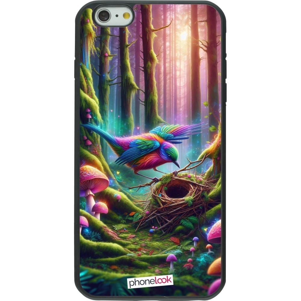 iPhone 6 Plus / 6s Plus Case Hülle - Silikon schwarz Vogel Nest Wald