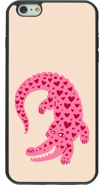 iPhone 6 Plus / 6s Plus Case Hülle - Silikon schwarz Pink crocodile 2026