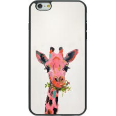 Coque iPhone 6 Plus / 6s Plus - Silicone rigide noir Pink Girafe Paint