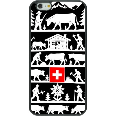 Coque iPhone 6 Plus / 6s Plus - Silicone rigide noir Poya Suisse 1 noir