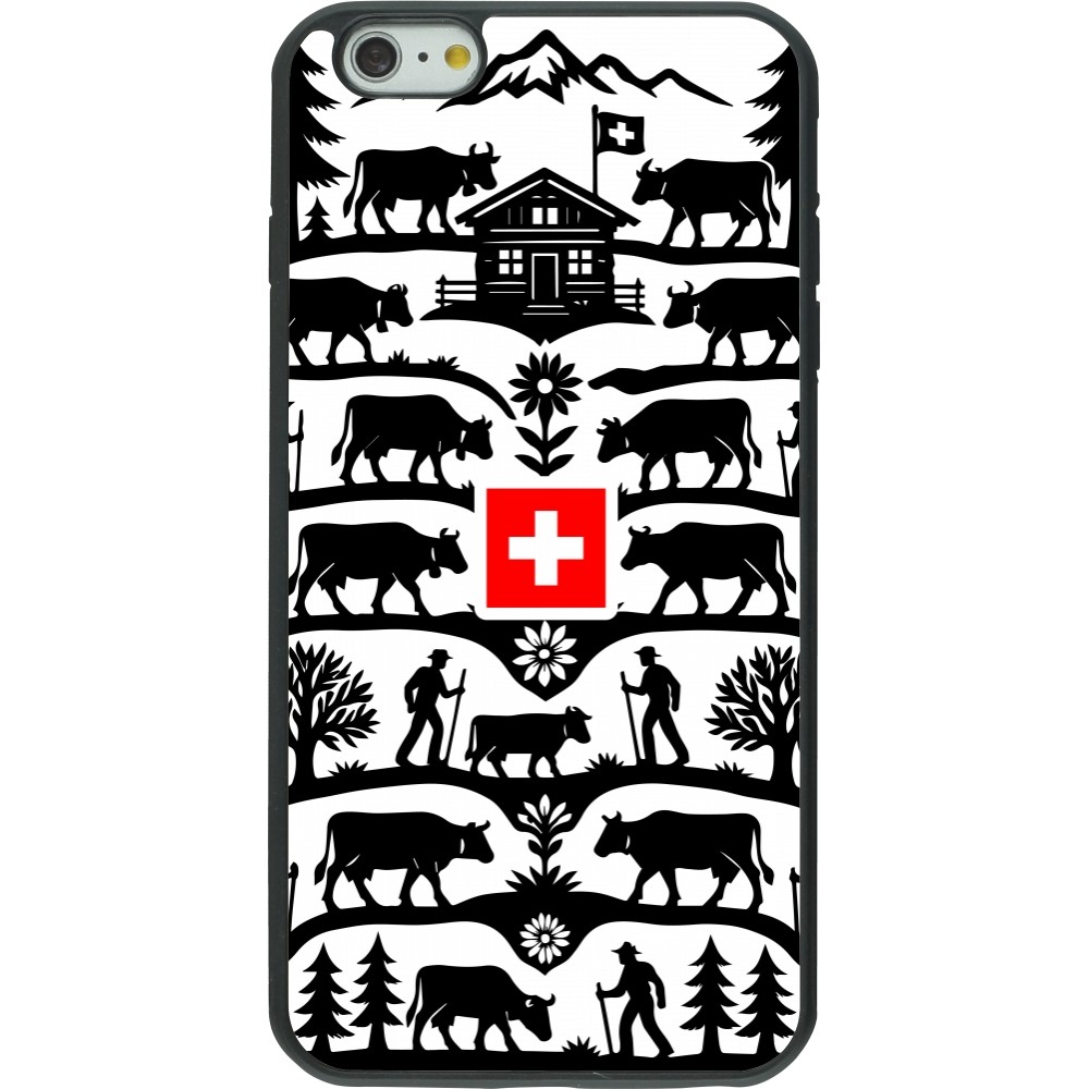 Coque iPhone 6 Plus / 6s Plus - Silicone rigide noir Poya Suisse 3