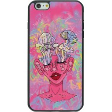 Coque iPhone 6 Plus / 6s Plus - Silicone rigide noir Psychedelic pink mushroom