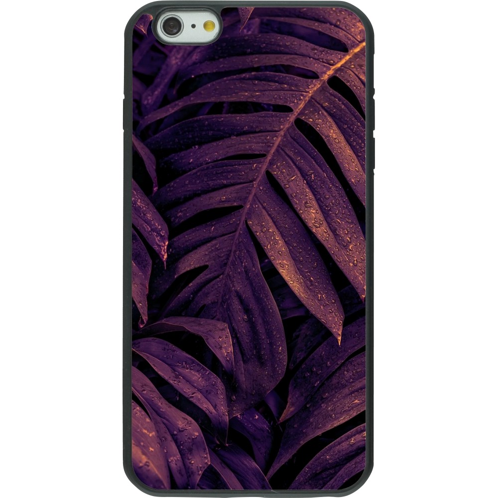 Coque iPhone 6 Plus / 6s Plus - Silicone rigide noir Purple Light Leaves