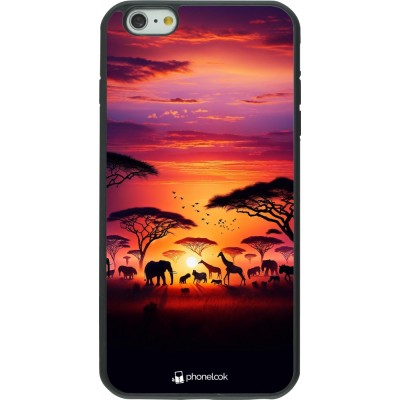 Coque iPhone 6 Plus / 6s Plus - Silicone rigide noir Safari sunset wildlife