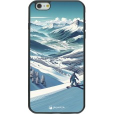 iPhone 6 Plus / 6s Plus Case Hülle - Silikon schwarz Snowboarder Berg