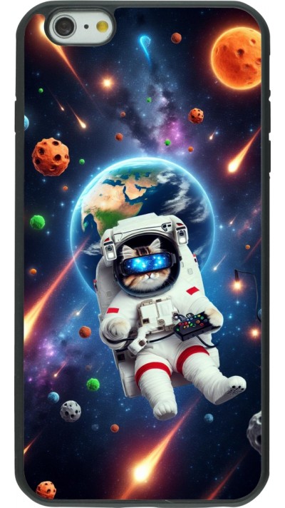 Coque iPhone 6 Plus / 6s Plus - Silicone rigide noir VR SpaceCat Odyssey