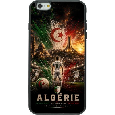 Coque iPhone 6 Plus / 6s Plus - Silicone rigide noir Football Algérie splash 2026