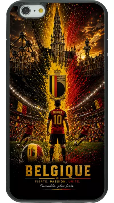 iPhone 6 Plus / 6s Plus Case Hülle - Silikon schwarz Fussball Belgien splash 2026