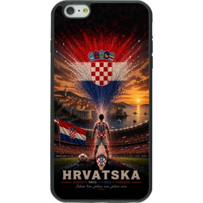Coque iPhone 6 Plus / 6s Plus - Silicone rigide noir Football Croatie splash 2026