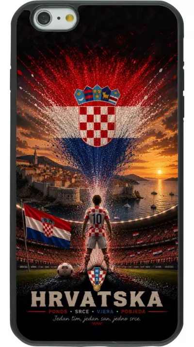 iPhone 6 Plus / 6s Plus Case Hülle - Silikon schwarz Fussball Kroatien splash 2026