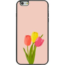 iPhone 6 Plus / 6s Plus Case Hülle - Silikon schwarz Spring 23 tulip trio