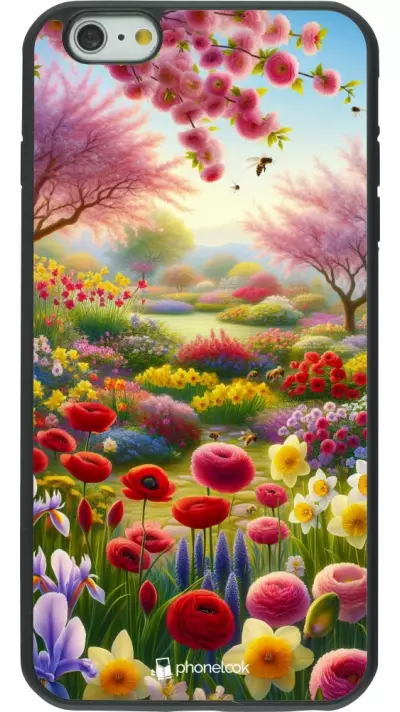 iPhone 6 Plus / 6s Plus Case Hülle - Silikon schwarz Frühling 25 Strauß Frühling