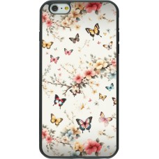 Coque iPhone 6 Plus / 6s Plus - Silicone rigide noir Spring 25 Papillons Légers