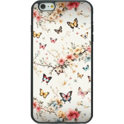 Coque iPhone 6 Plus / 6s Plus - Silicone rigide noir Spring 25 Papillons Légers