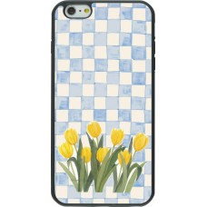 Coque iPhone 6 Plus / 6s Plus - Silicone rigide noir Blue vichy tulips Spring 2026
