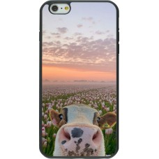 Coque iPhone 6 Plus / 6s Plus - Silicone rigide noir Cow with tulips Spring 2026