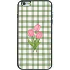 Coque iPhone 6 Plus / 6s Plus - Silicone rigide noir Green vichy tulips Spring 2026