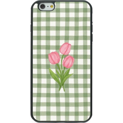 iPhone 6 Plus / 6s Plus Case Hülle - Silikon schwarz Green vichy tulips Spring 2026