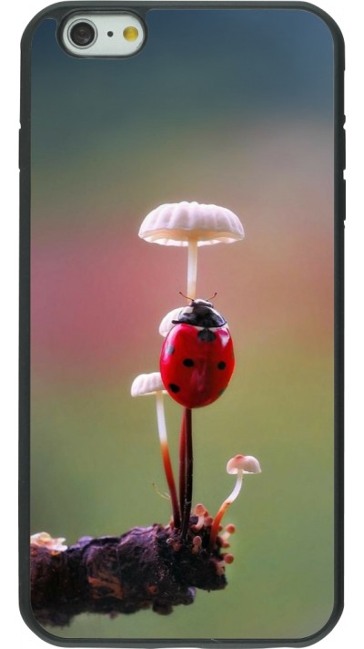Coque iPhone 6 Plus / 6s Plus - Silicone rigide noir Ladybird on a mushroom Spring 2026