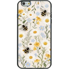 Coque iPhone 6 Plus / 6s Plus - Silicone rigide noir Pattern bees Spring 2026