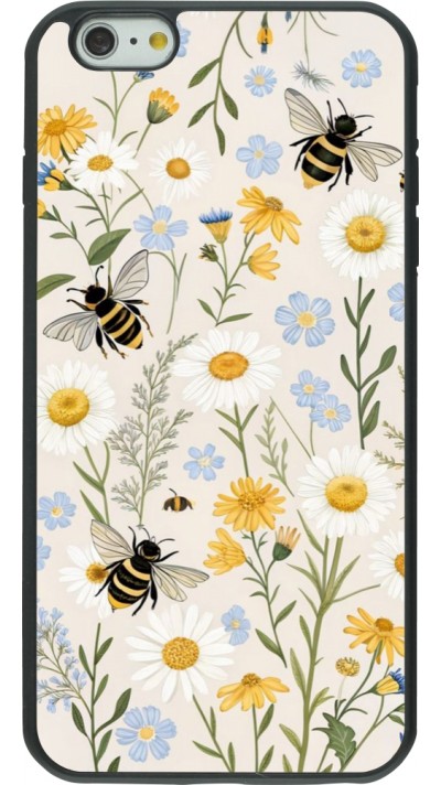 Coque iPhone 6 Plus / 6s Plus - Silicone rigide noir Pattern bees Spring 2026