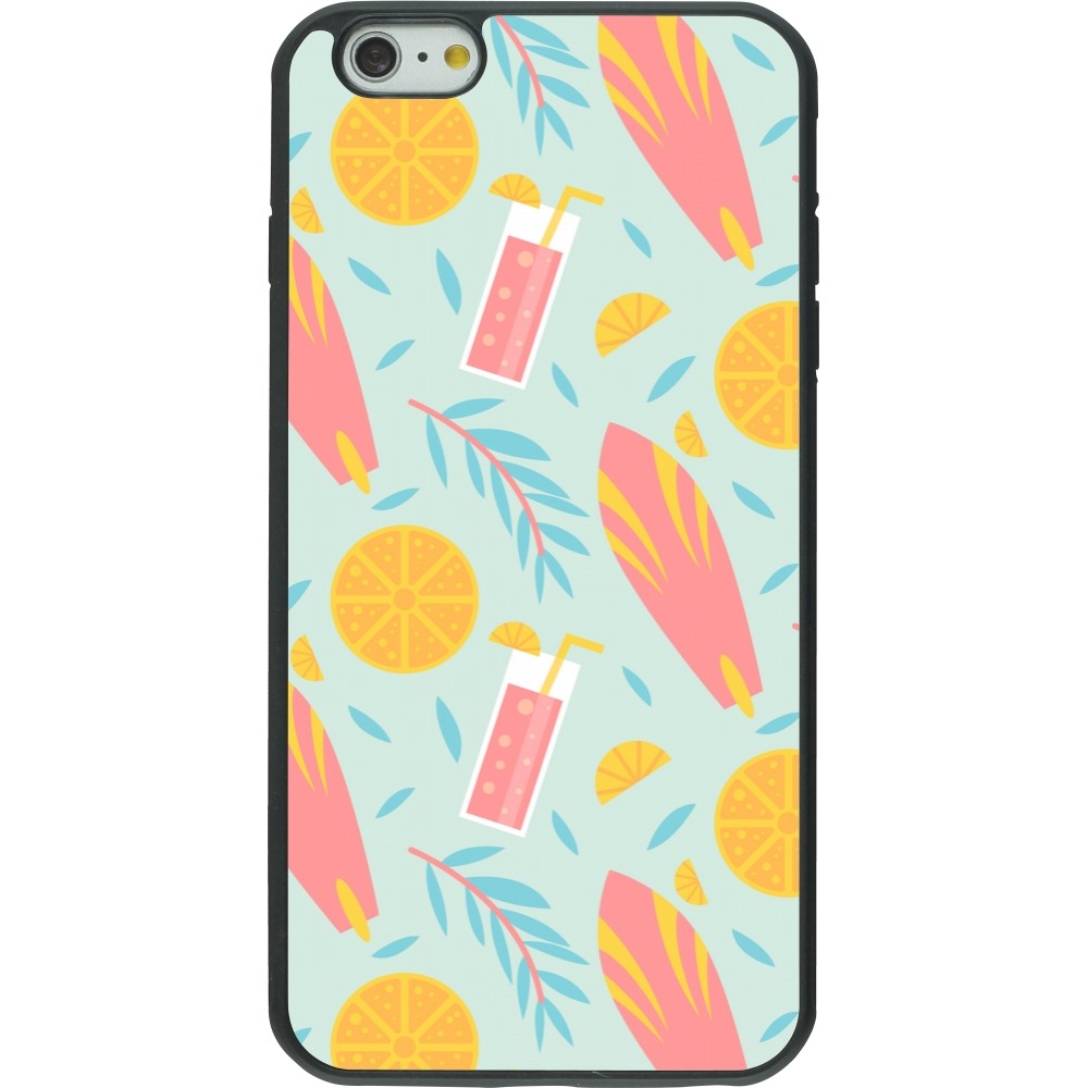 iPhone 6 Plus / 6s Plus Case Hülle - Silikon schwarz Summer 2025 Pattern citron