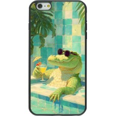 iPhone 6 Plus / 6s Plus Case Hülle - Silikon schwarz Crocodile in the swimming pool Summer 2026