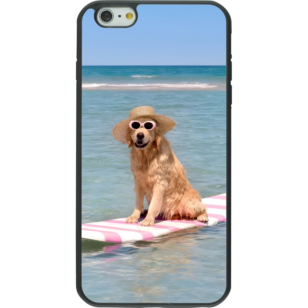 Coque iPhone 6 Plus / 6s Plus - Silicone rigide noir Summer Dog on Paddle