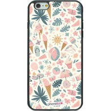 Coque iPhone 6 Plus / 6s Plus - Silicone rigide noir Summer Pink Pattern