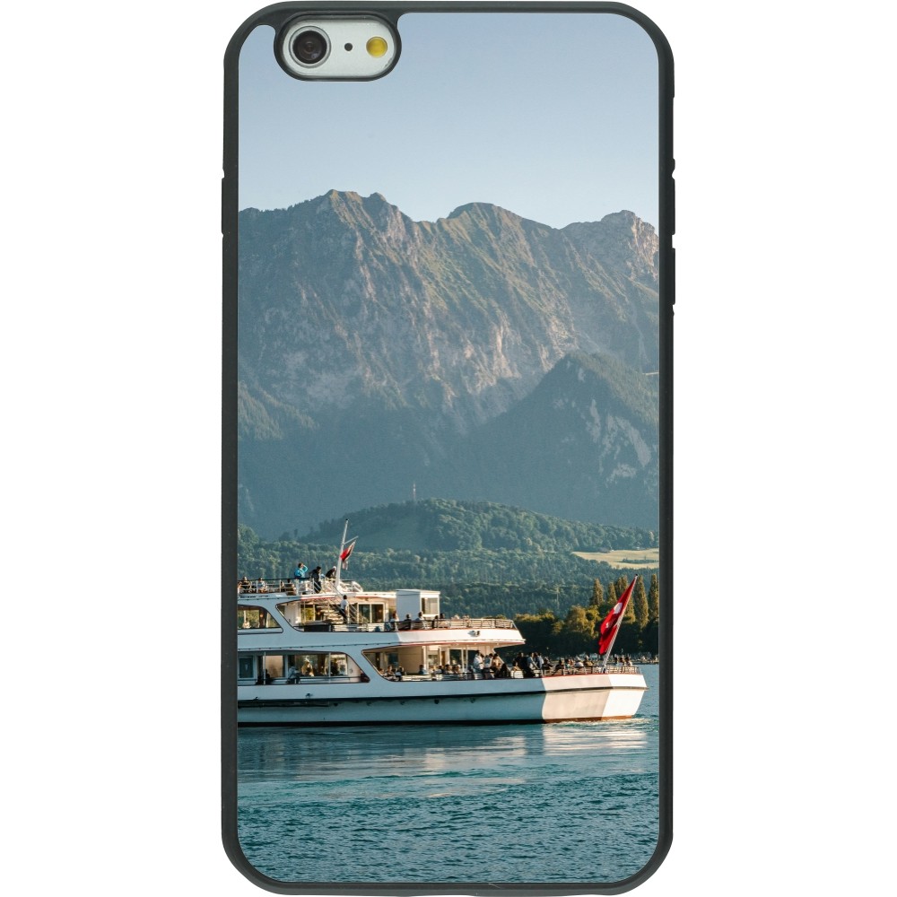 Coque iPhone 6 Plus / 6s Plus - Silicone rigide noir Fête Nationale Suisse Bateau Leman